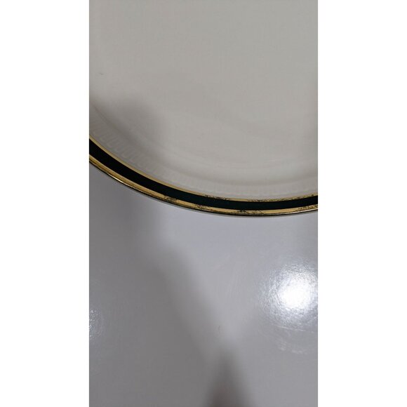 Vintage Syracuse China Oval Serving Platter Green Gold Trim - Picture 2 of 12